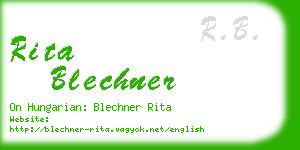 rita blechner business card